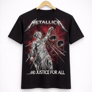 Metallica … And Justice For All Men’s Black Graphic Tee Shirt T-Shirt L